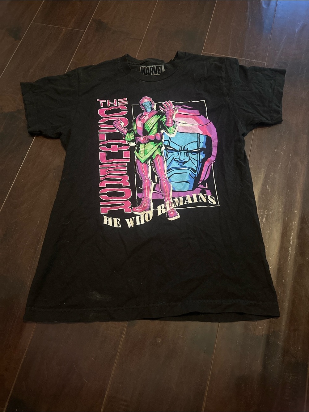 Marvel The Collector Short Sleeve Tee - Black with Pink & Green Print